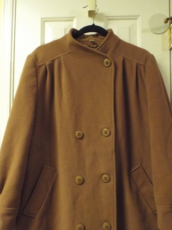 Oversized Cashmere Wool Long Coat Vintage 1980s - image 3