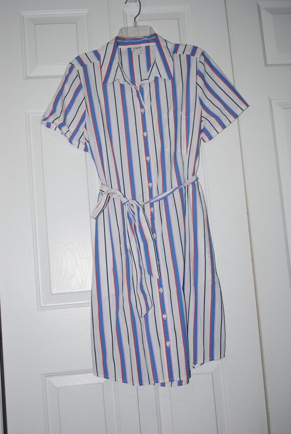 J Crew Belted Shirtdress Stripped Button Down Dres