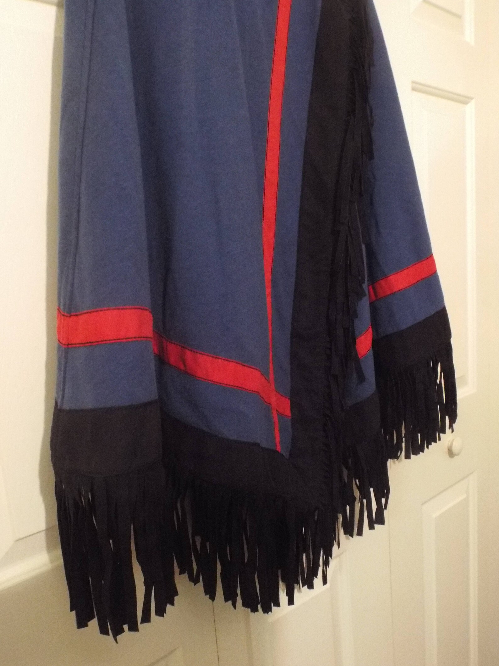 1980s Poncho Cape Women's Vintage Blue Red With Lots of - Etsy