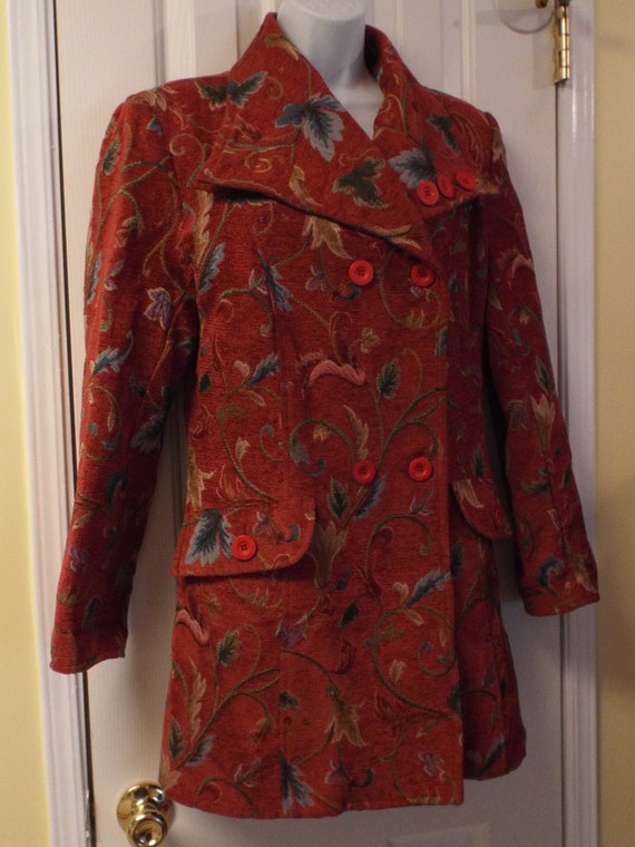 90s Tapestry Jacket, April Cornell Coat, 90s Tapes