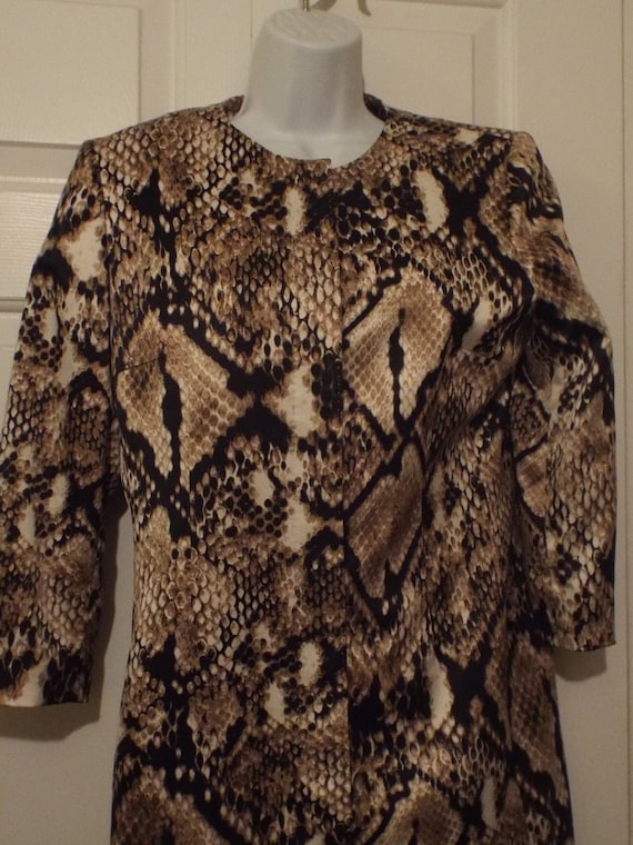 Anne Klein Jacket, Snake Print Duster - image 1