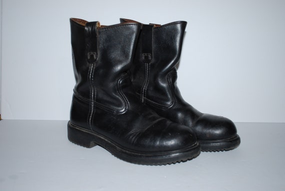 Men's Red Wing Leather Black Boots Size