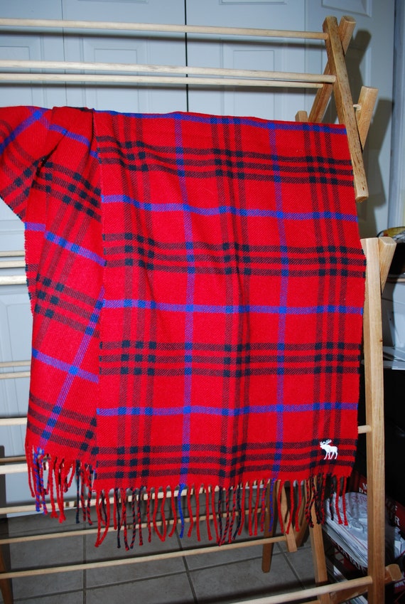 Red Black Plaid Abercrombie & Fitch Scarf - image 1