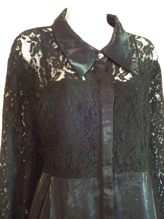Black Vintage Cocktail Dress, Black Lace Party Dre