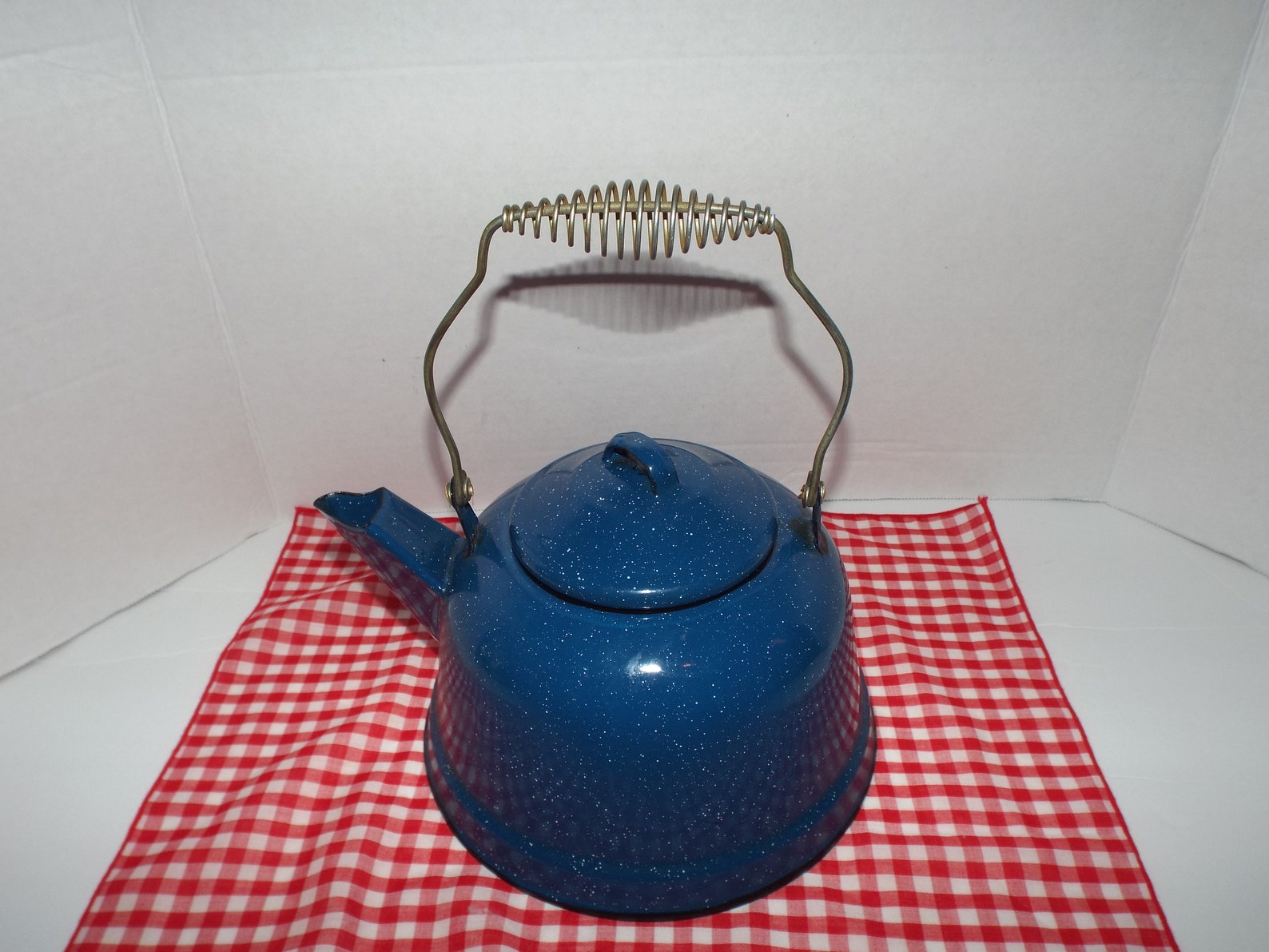 Blue Speckled Coffee Pot Vintage Country Farmhouse Coffee Pot Etsy
