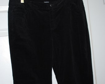 Women's Black Courdory Pants Size 12 Trousers