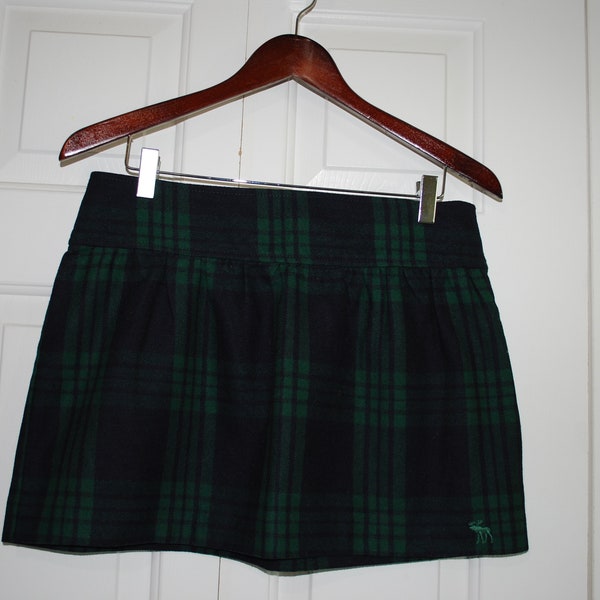 Blue Green Plain Mini Skirt Abercrombie & Fitch