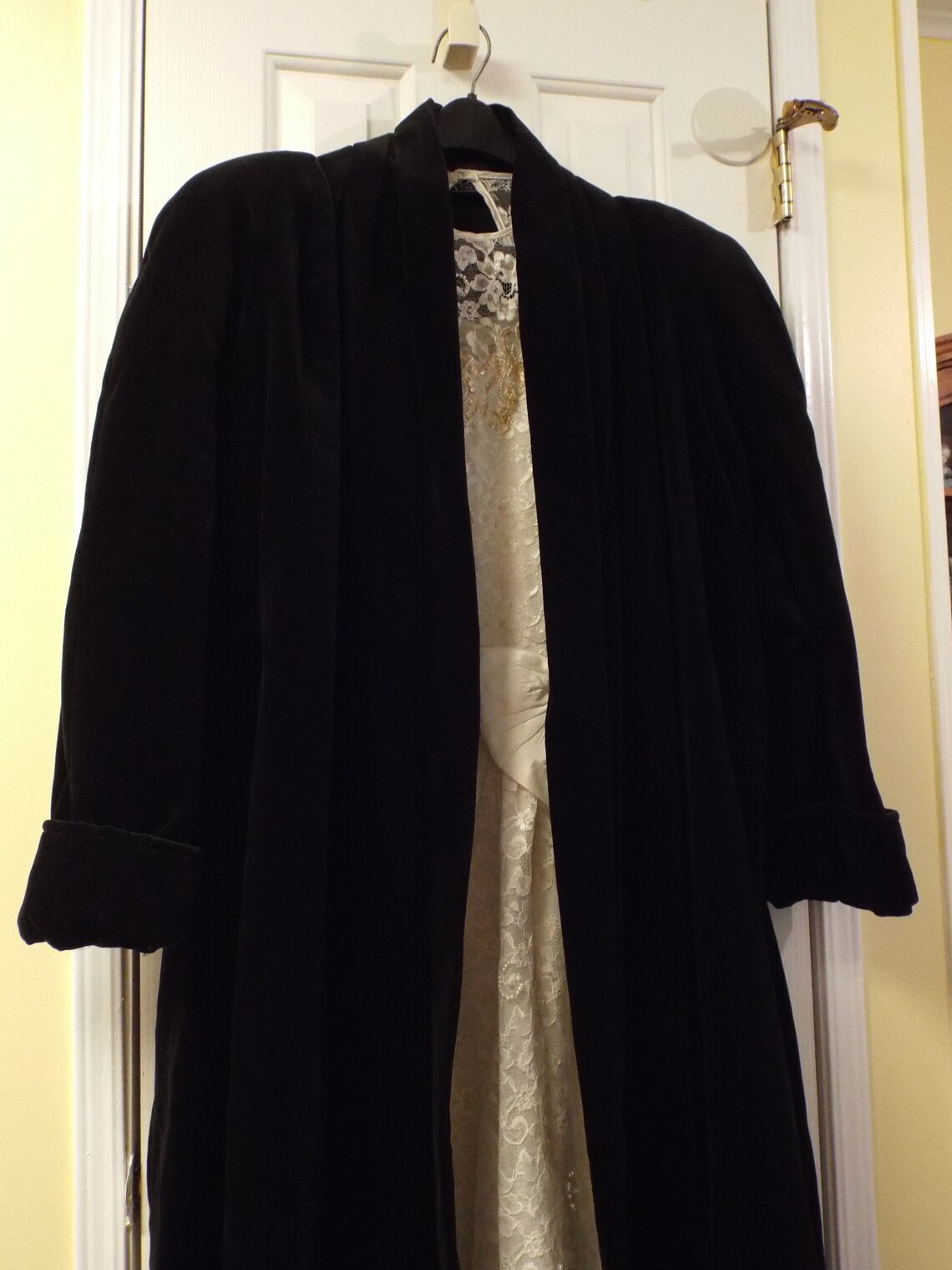 Black Opera Coat Long Black Evening Coat Women's Long Etsy