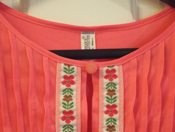 Women's Hot Pink Nightgown, Vintage Pink Long Nig… - image 2