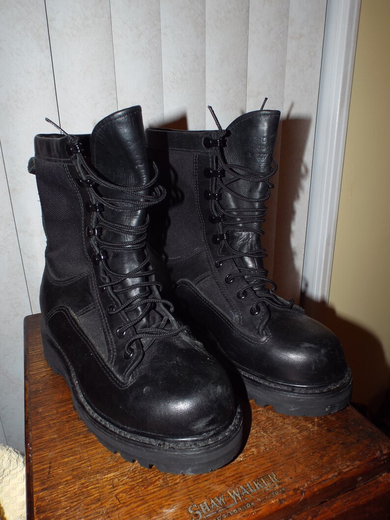 Women's Black Work Boots Vibram Size 4 1/2W Heavy Duty | Etsy
