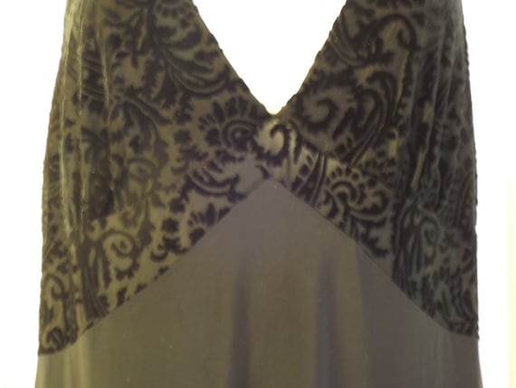 Long Black Nightgown, Vintage Women's Nightgown, V
