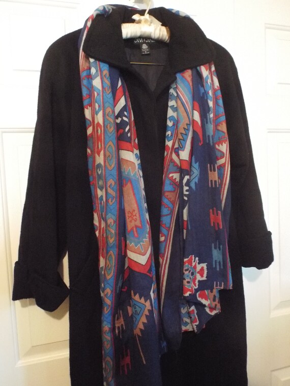 Vintage Black Swing Coat, Women's Vintage Winter C