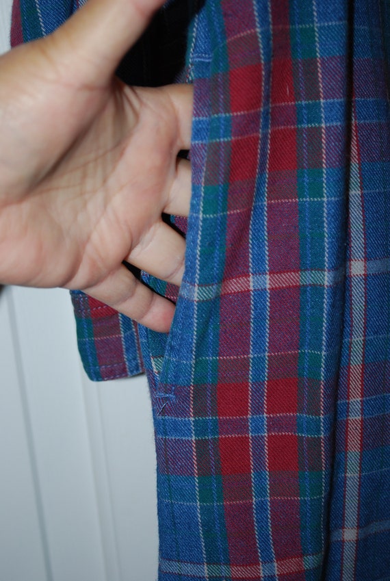 Vintage L L Bean Midi Dress Plaid Modest Clothing - image 5