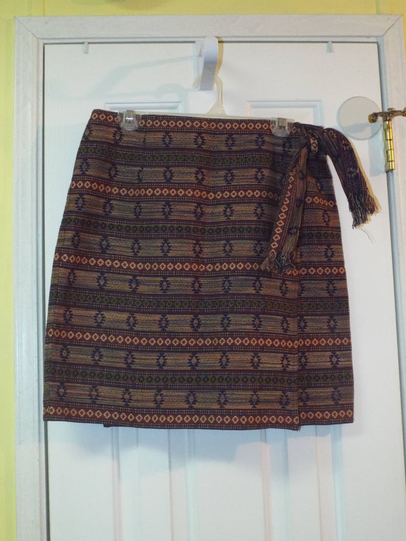 Aztec Tribal Skirt Wrap Style Earthy