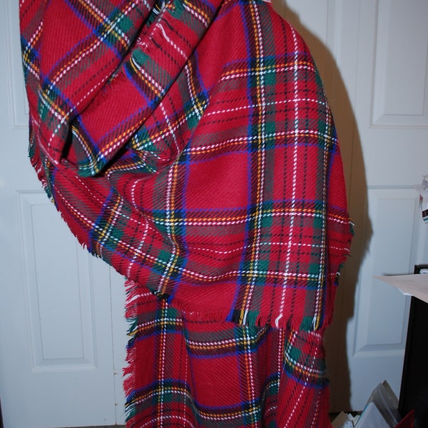 Vintage Tartan Plaid Scarf Wrap