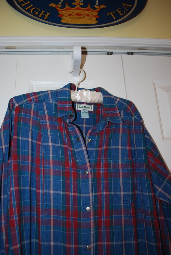 Vintage L L Bean Midi Dress Plaid Modest Clothing - image 8