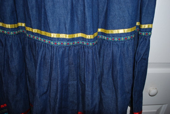 Vintage Maxi Jean Skirt Size 16 Women's Long Blue… - image 4