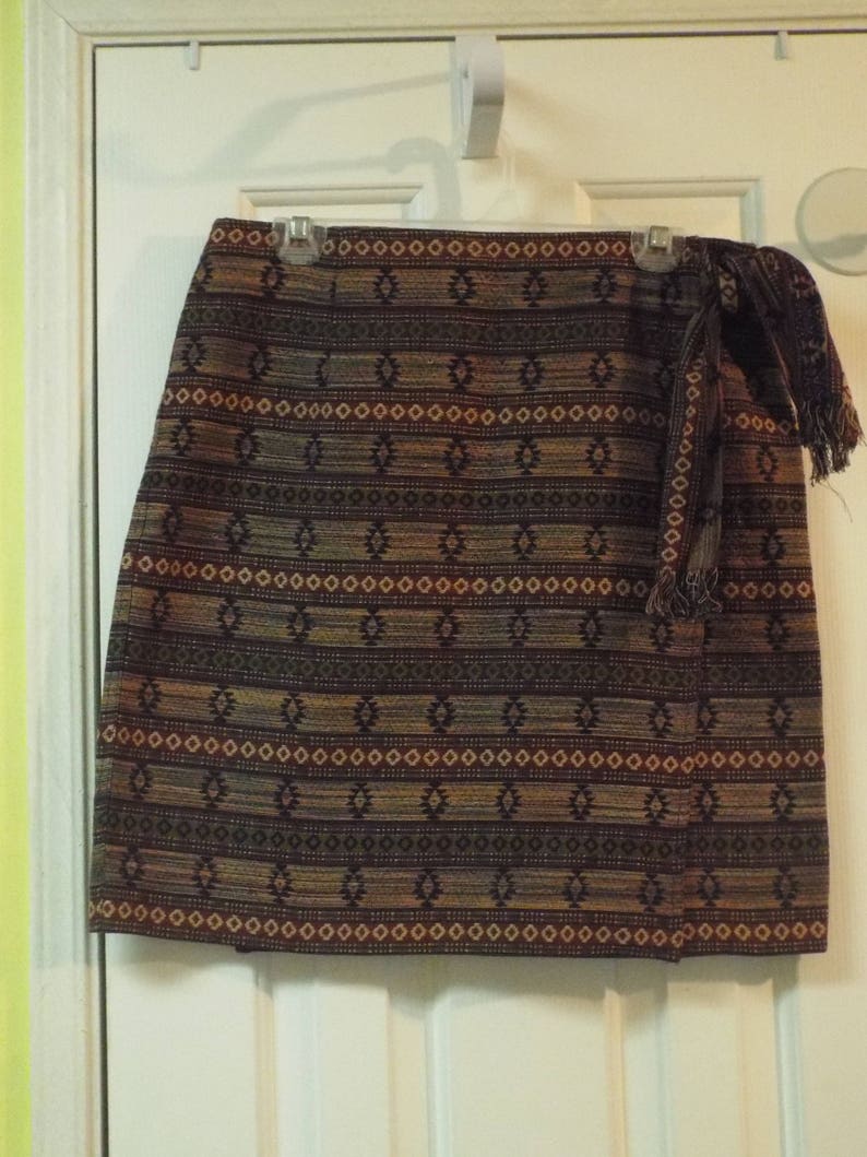 Aztec Tribal Skirt Wrap Style Earthy