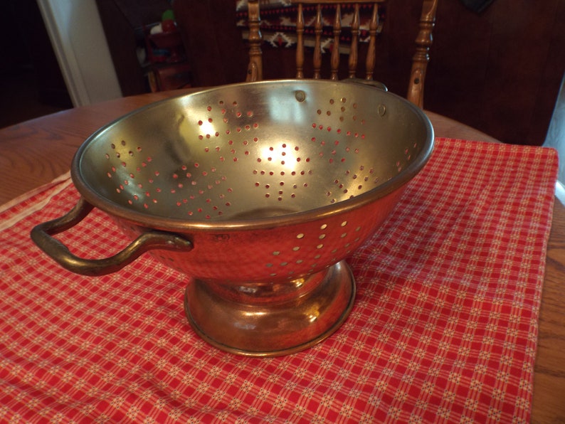 Collectible Copper Colander Country Farmhouse Decor