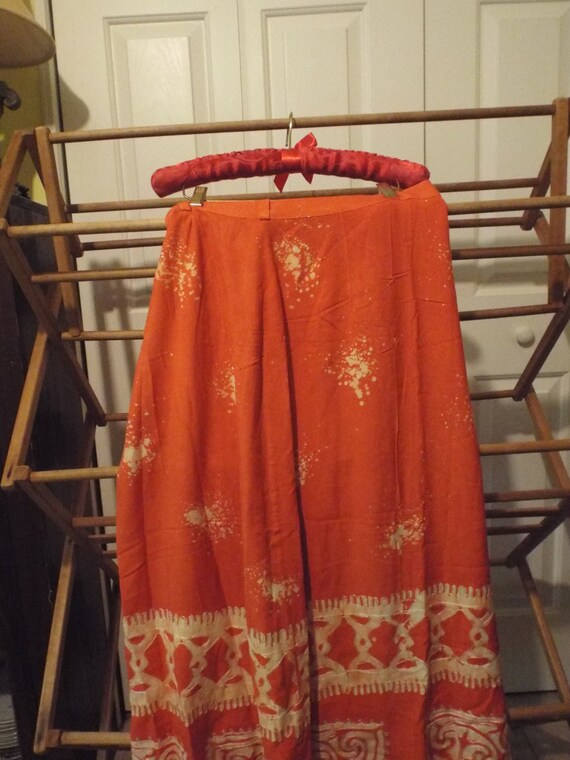 orange maxi skirt boho