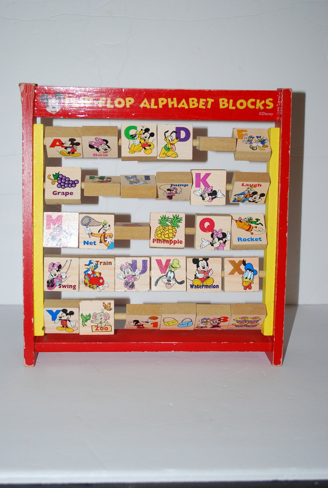 Disney Flipflop Alphabet Blocks Vintage Toddler Toy Etsy