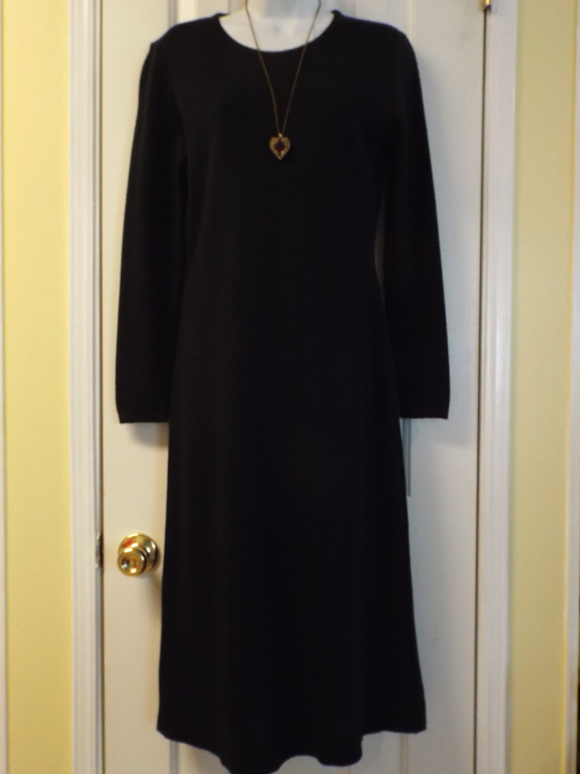 Modest Black Maxi Dress Minimalist Long Black Sweater Dress | Etsy
