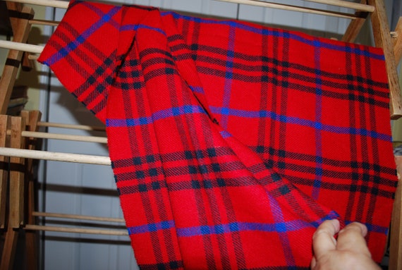 Red Black Plaid Abercrombie & Fitch Scarf - image 4