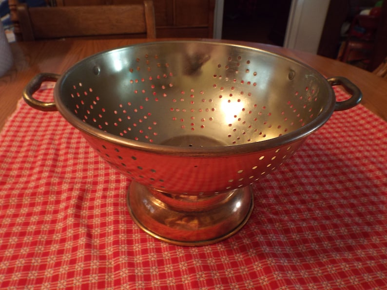 Collectible Copper Colander Country Farmhouse Decor