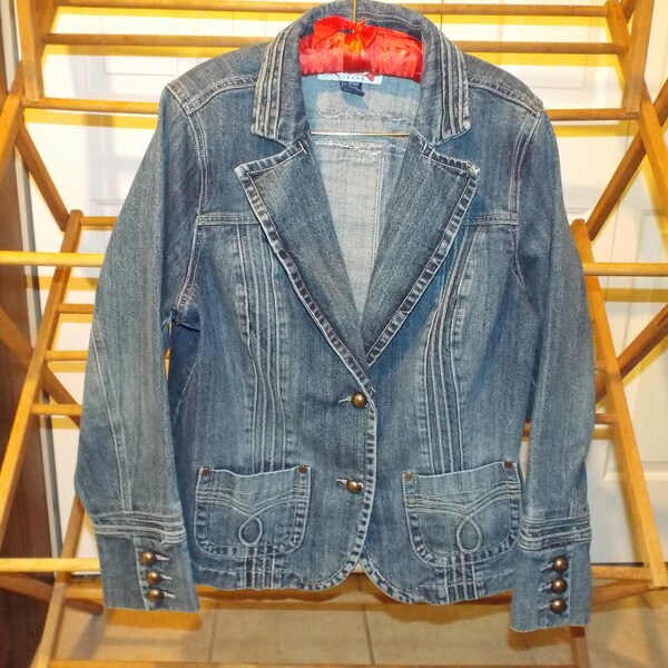 Vintage Denim Jean Jacket Bohemian Festival Hippie Style