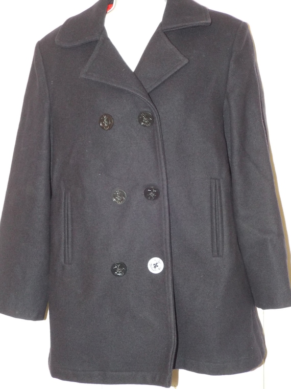 Vintage Navy Pea Coat by Lands End Women's Navy Blue - Etsy