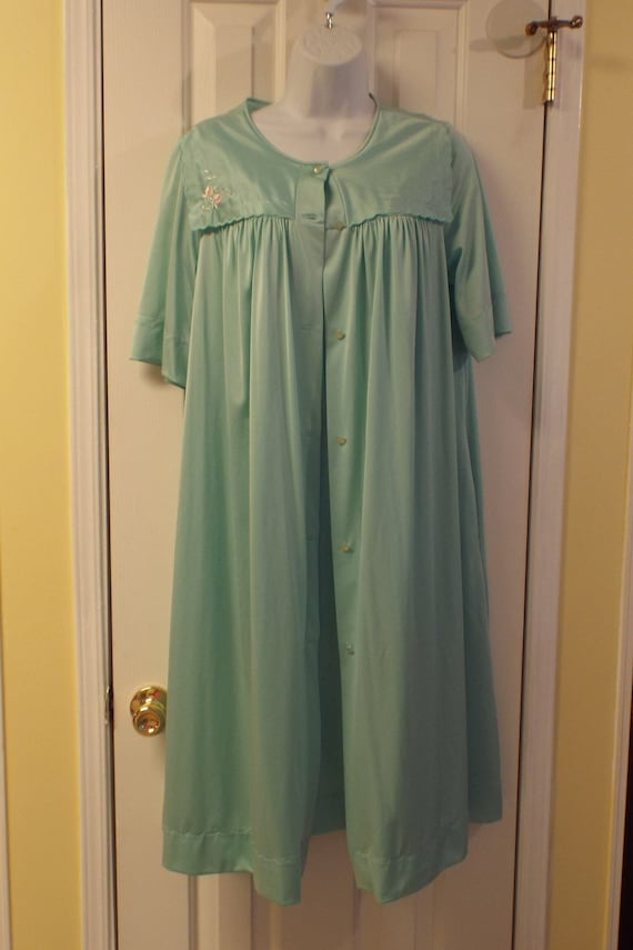 Vintage Green Nightgown Set, Vintage Lingerie, Gla