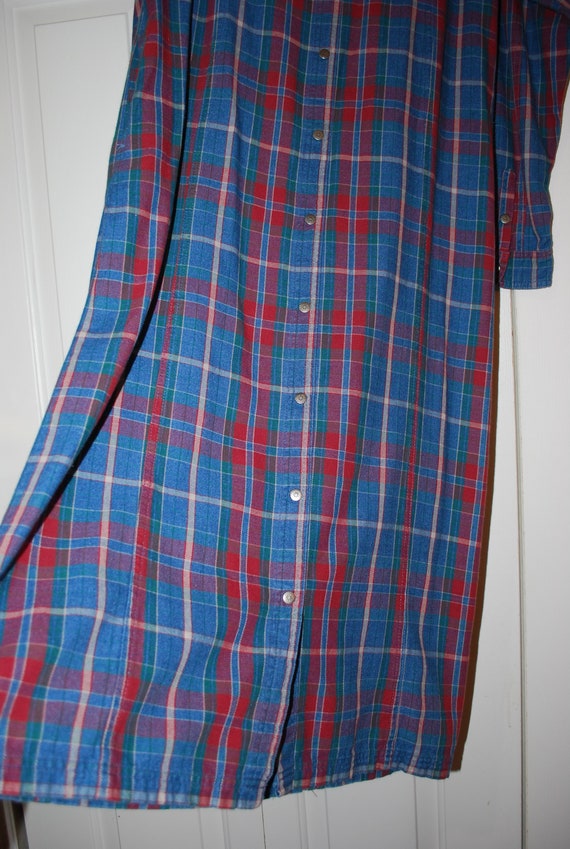 Vintage L L Bean Midi Dress Plaid Modest Clothing - image 4