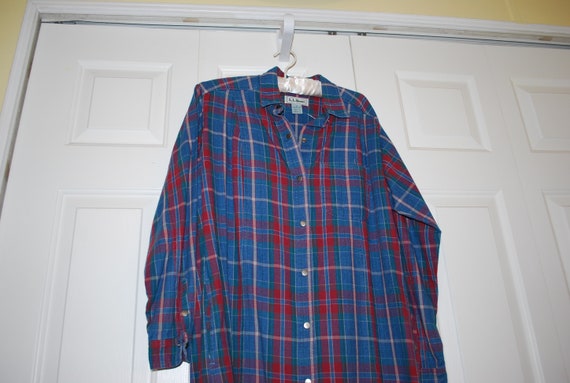 Vintage L L Bean Midi Dress Plaid Modest Clothing - image 2