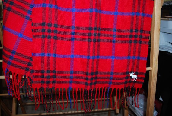 Red Black Plaid Abercrombie & Fitch Scarf - image 2