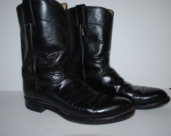 Vintage Men's Black Cowboy Boots Father's Day