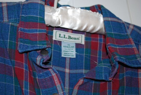 Vintage L L Bean Midi Dress Plaid Modest Clothing - image 10