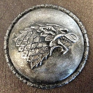 Game of Thrones House Stark Sigil Silver Badge / Pin