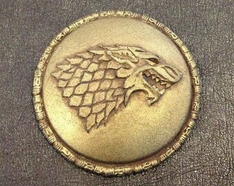 Game of Thrones House Stark Sigil Gold Badge / Pin