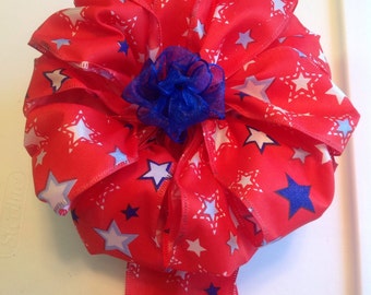 4th of July Patriotic stars red white and blue wreath, party, decorations, home decor