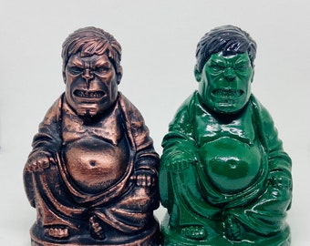 Hulk Amusing Buddha Sculpture  green or bronze statue