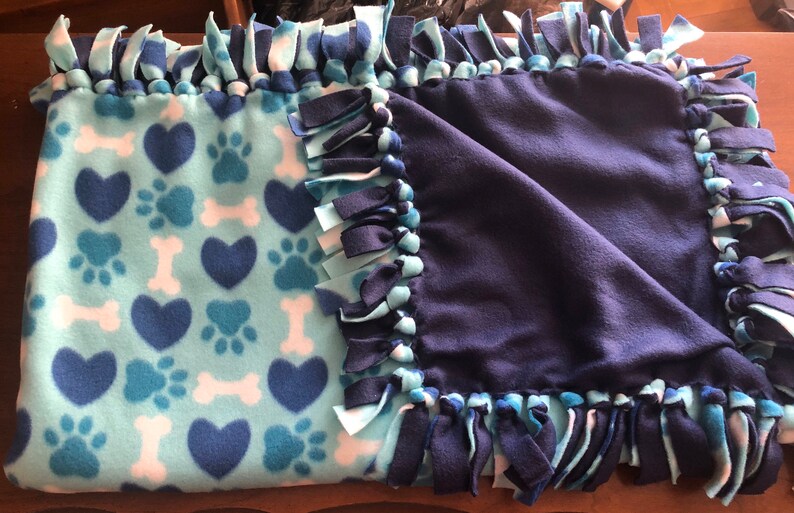 Dog fleece tie blanket Etsy