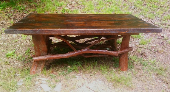 Rustic Tree Trunk Wood Handmade Coffee Cocktail Table Log Etsy