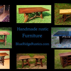 Rustic Wood Handmade Checker Chess Game Table Log Cabin Furniture by J. Wade FREE SHIPPING image 4