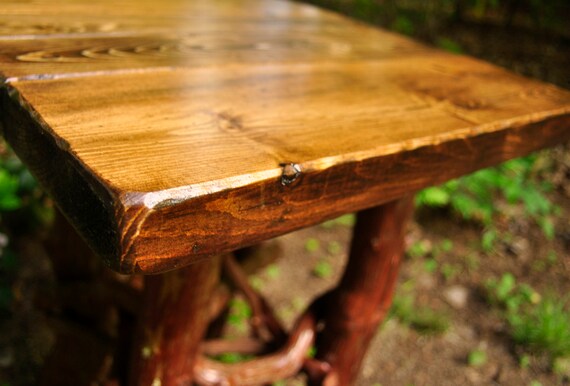 Rustic Handmade End Table Log Cabin Adirondack Art Furniture Etsy