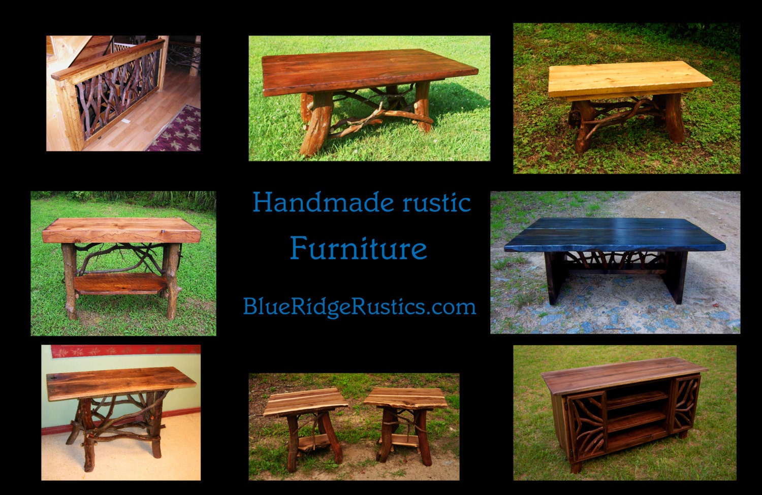 Rustic Tree Trunk Console Entry Table Handmade Sofa 54" Table With ...