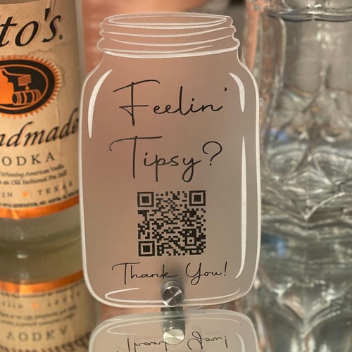 Virtual Tip Jar Frosted Acrylic Sign Editable Business Sign Etsy