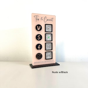 QR Code Display Sign, Social Media, Google Review, Scan to Pay, 4 Codes bild 5