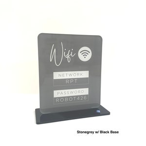 WiFi Sign, QR code Sign with Wifi network name and password, SIZE 4.4 x 5.3