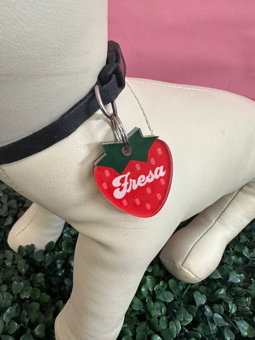 Raspberry Dog Tag Strawberry Dog Tag: Personalized Acrylic Pet ID Tag - Etsy