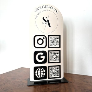 QR code, 3 code, Triple Icon, QR Code Instagram Business Social Media Sign